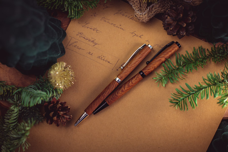 dřevěné pero drobilaser vánoce
