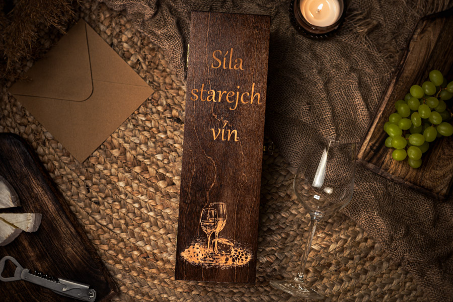 víno dárková krabička s gravírem drobilaser síla starejch vín