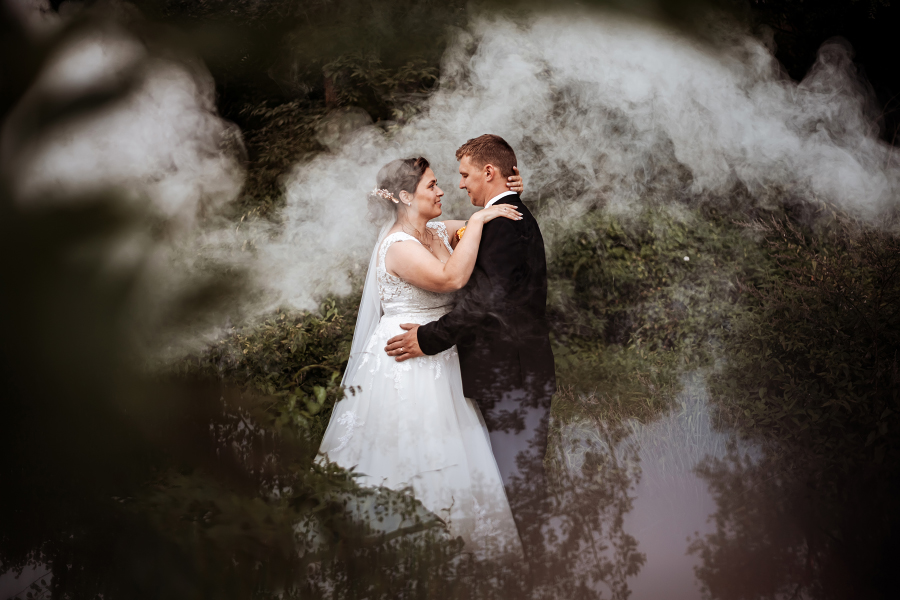 svatební foto vinohrad jižní morava rybník dýmovnice odraz kounice